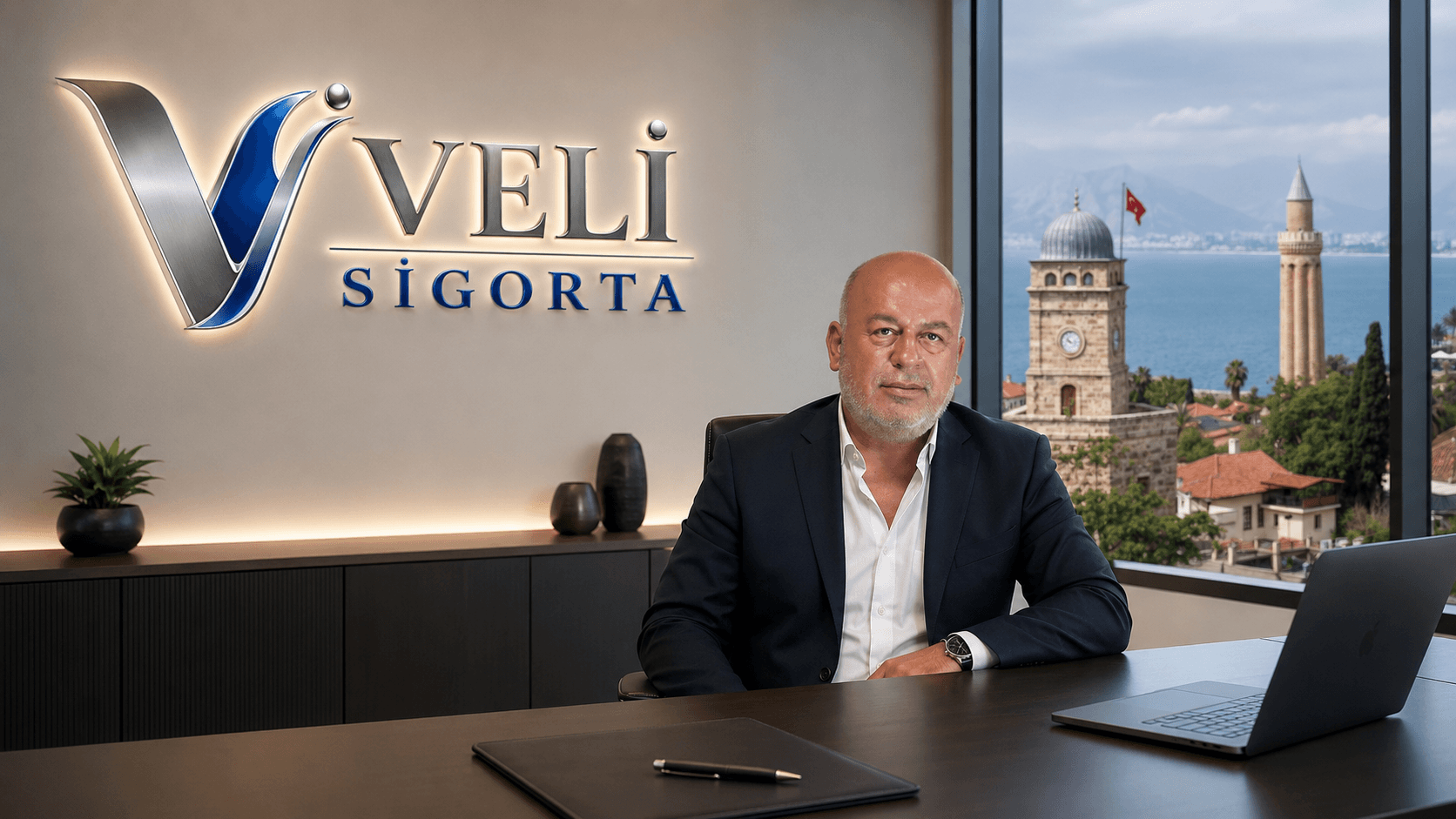 Veli Sigorta kurucusu Antalya ofisinde
